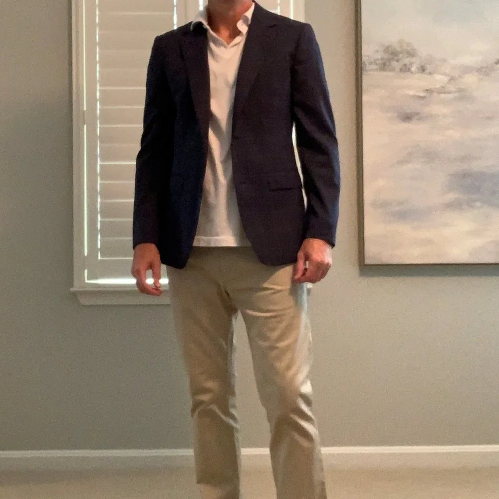 Bonobos Navy Windowpane Blazer
